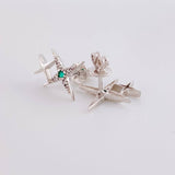 Topos Lucero 2.45gr / 1.5cm / Esmeraldas 6 pts - Diamantes Blancos 8 pts Oro Blanco (Joya) ©