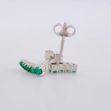 Topos Trio Curvo 1.25gr / 9mm Esmeraldas 23pts Oro Blanco 18K (Joya) ©