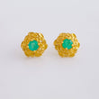 Topos Flor Zinnia 2.75gr / 1.1cm / Esmeraldas 62Pts Oro Amarillo 18K ©
