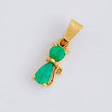 Dije Gato Esmeraldas 28pts 0.6gr / 1/2 in / Oro Amarillo 18K ©