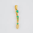 Dije Hoja Colgante Esmeraldas 41pts - Diamantes 10pts 2gr / 3.7cm / Oro 18K ©