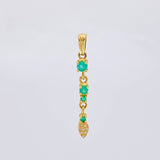 Dije Hoja Colgante Esmeraldas 41pts - Diamantes 10pts 2gr / 3.7cm / Oro 18K ©