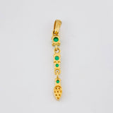 Dije Hoja Colgante Esmeraldas 41pts - Diamantes 10pts 2gr / 3.7cm / Oro 18K ©