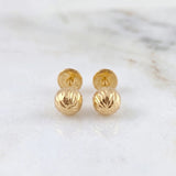 Diamond Cut Bead Stud Earrings 0.7g / in / 6mm Yellow Gold 18K