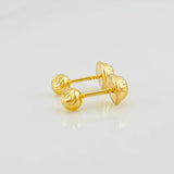Diamond Cut Bead Stud Earrings 0.5g / in / 4mm Yellow Gold 18K