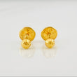 Diamond Cut Bead Stud Earrings 0.45g / in / 3mm Yellow Gold 18K