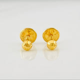 Diamond Cut Bead Stud Earrings 0.45g / in / 3mm Yellow Gold 18K