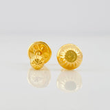 Diamond Cut Bead Stud Earrings 0.45g / in / 3mm Yellow Gold 18K