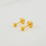 Diamond Cut Bead Stud Earrings 0.45g / in / 3mm Yellow Gold 18K