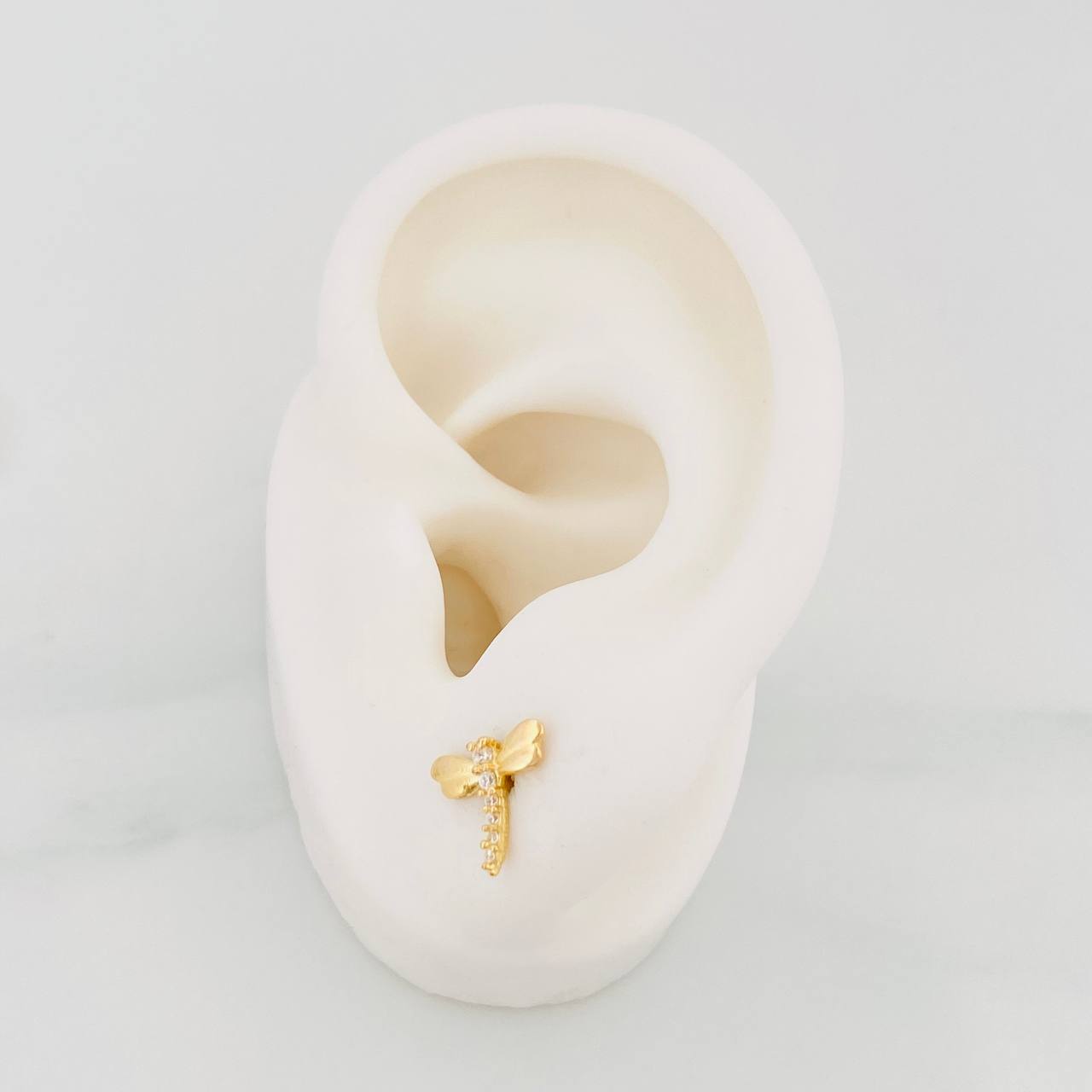 Dragonfly Stud Earrings 0.95g / in / 9.7mm Yellow Gold 18K