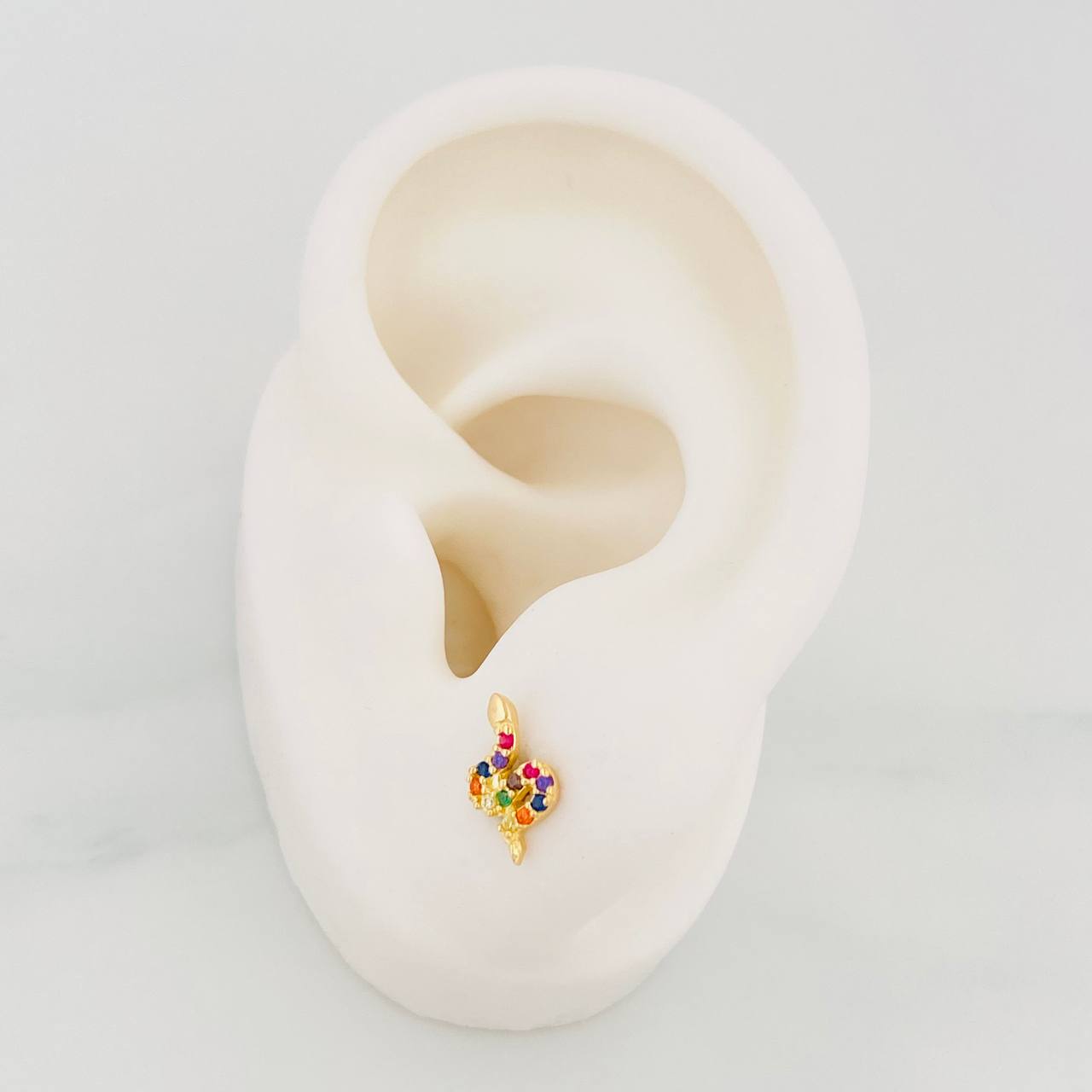 Snake Stud Earrings 1g / in / 5.4mm Yellow Gold 18K