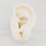 Dragonfly Stud Earrings 0.95g / in / 9.9mm Yellow Gold 18K