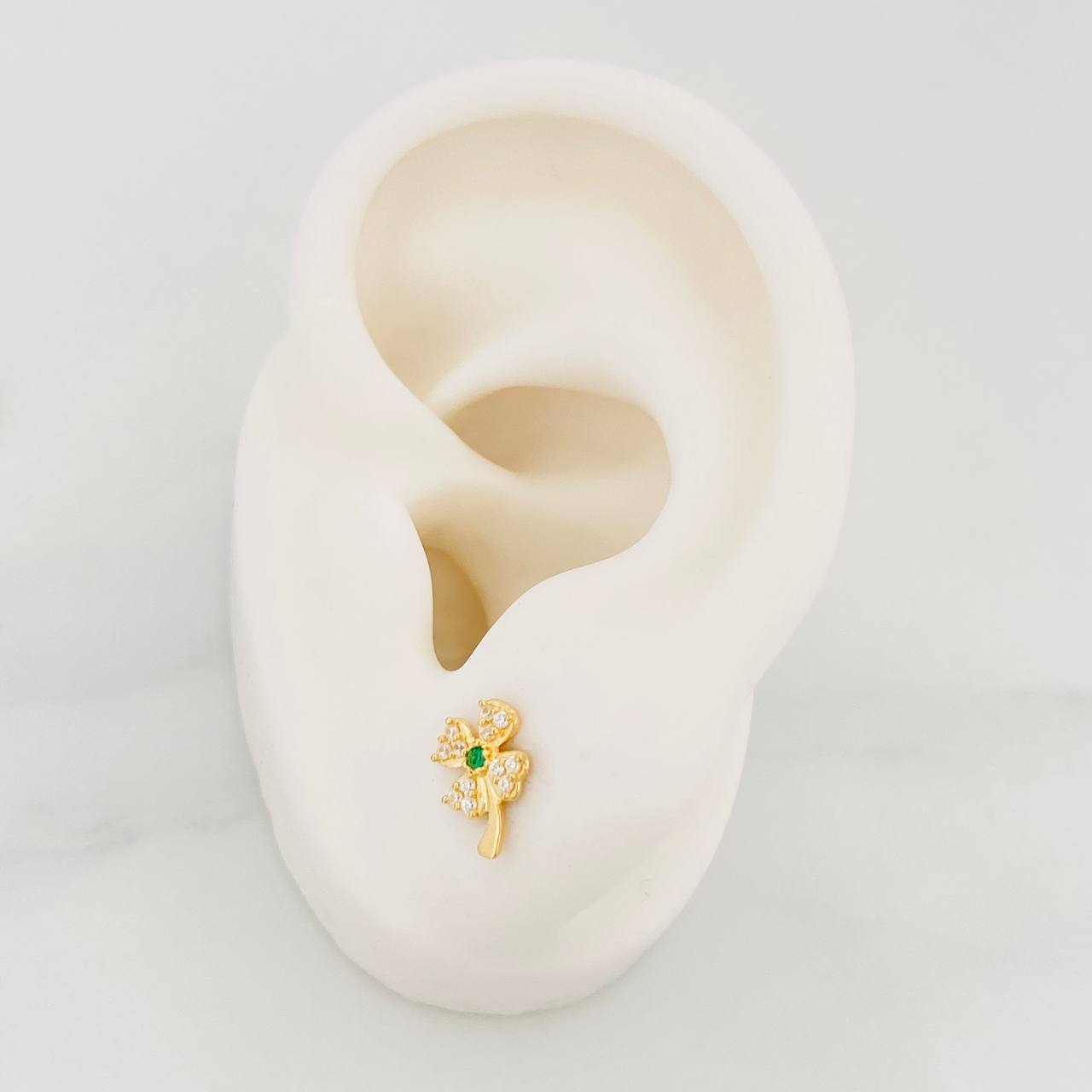 Clover Stud Earrings 1.1g / in / 6.6mm Yellow Gold 18K