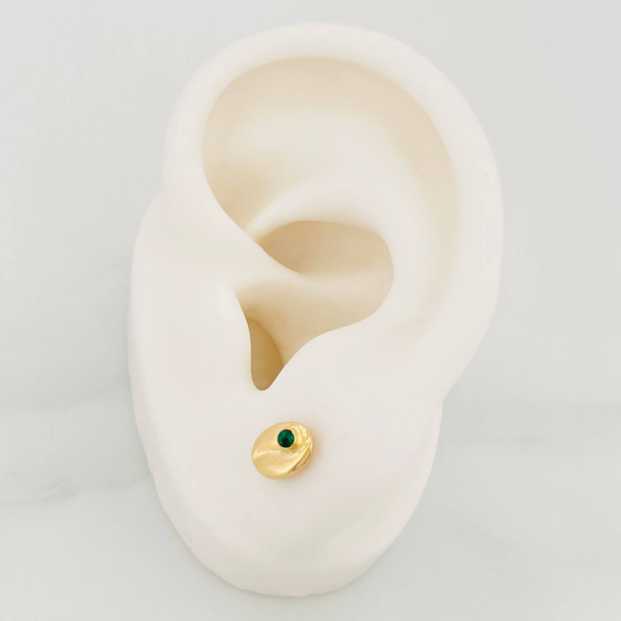 Coffee Bean Stud Earrings 0.65g / in / 5.5mm Yellow Gold 18K