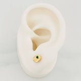 Coffee Bean Stud Earrings 0.65g / in / 5.5mm Yellow Gold 18K