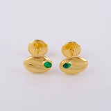 Coffee Bean Stud Earrings 0.65g / in / 5.5mm Yellow Gold 18K