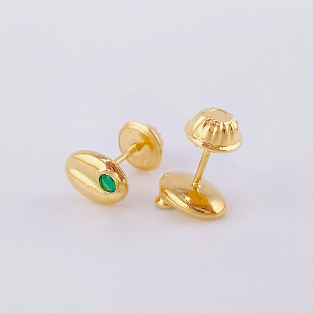Coffee Bean Stud Earrings 0.65g / in / 5.5mm Yellow Gold 18K