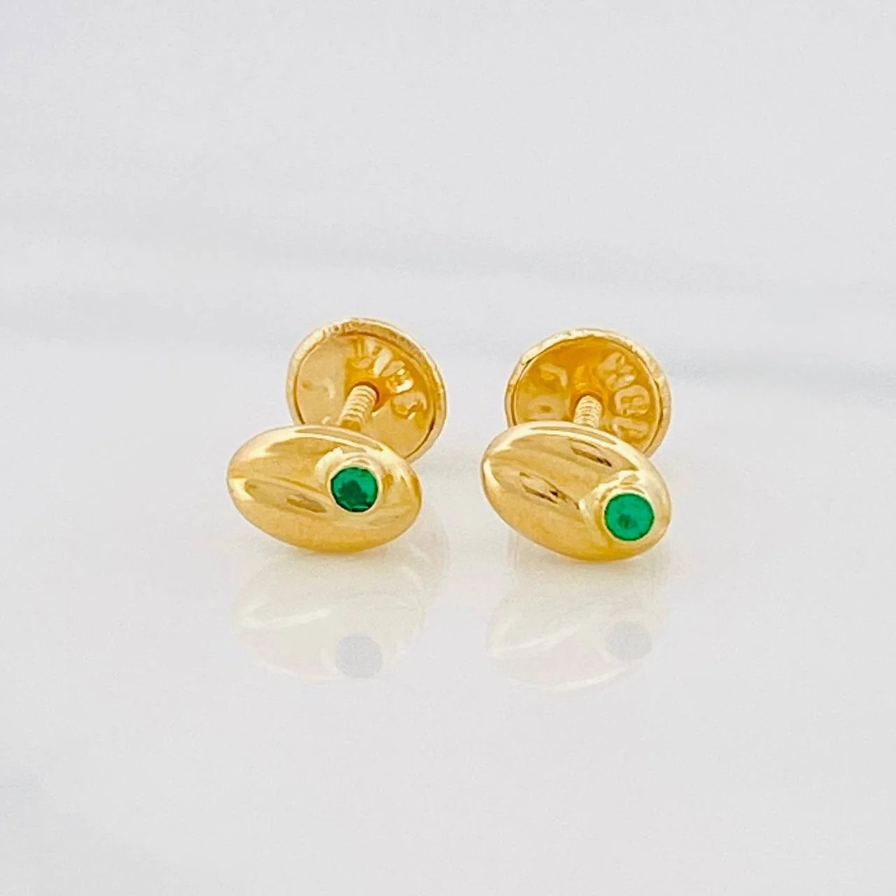 Coffee Bean Stud Earrings 0.55g / in / 4.3mm Yellow Gold 18K