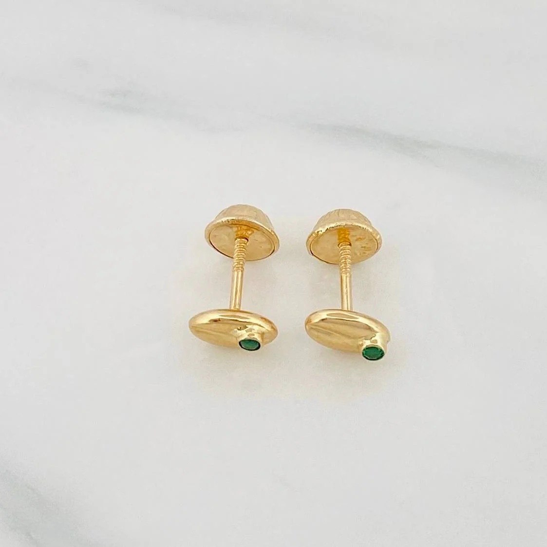 Coffee Bean Stud Earrings 0.55g / in / 4.3mm Yellow Gold 18K