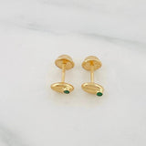 Coffee Bean Stud Earrings 0.55g / in / 4.3mm Yellow Gold 18K