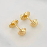 Coffee Bean Stud Earrings 0.55g / in / 4.3mm Yellow Gold 18K