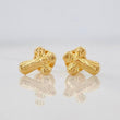 Christ Cross Stud Earrings 0.55g / in / 7mm Yellow Gold 18K