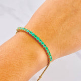 Franco Bracelet Tennis Emeralds 3.3Qts 7.7g / 6 3/4 in / 3.5mm Yellow Gold 18K