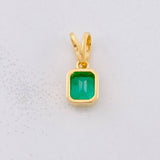Dije Marco Cuadrado Esmeralda 90pts 1.55g / 1/2 in Oro Amarillo 18K