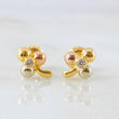 Topos Flor Trio 0.85gr / 8mm Tres Oros 18K
