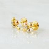 Topos Flor Trio 0.85gr / 8mm Tres Oros 18K