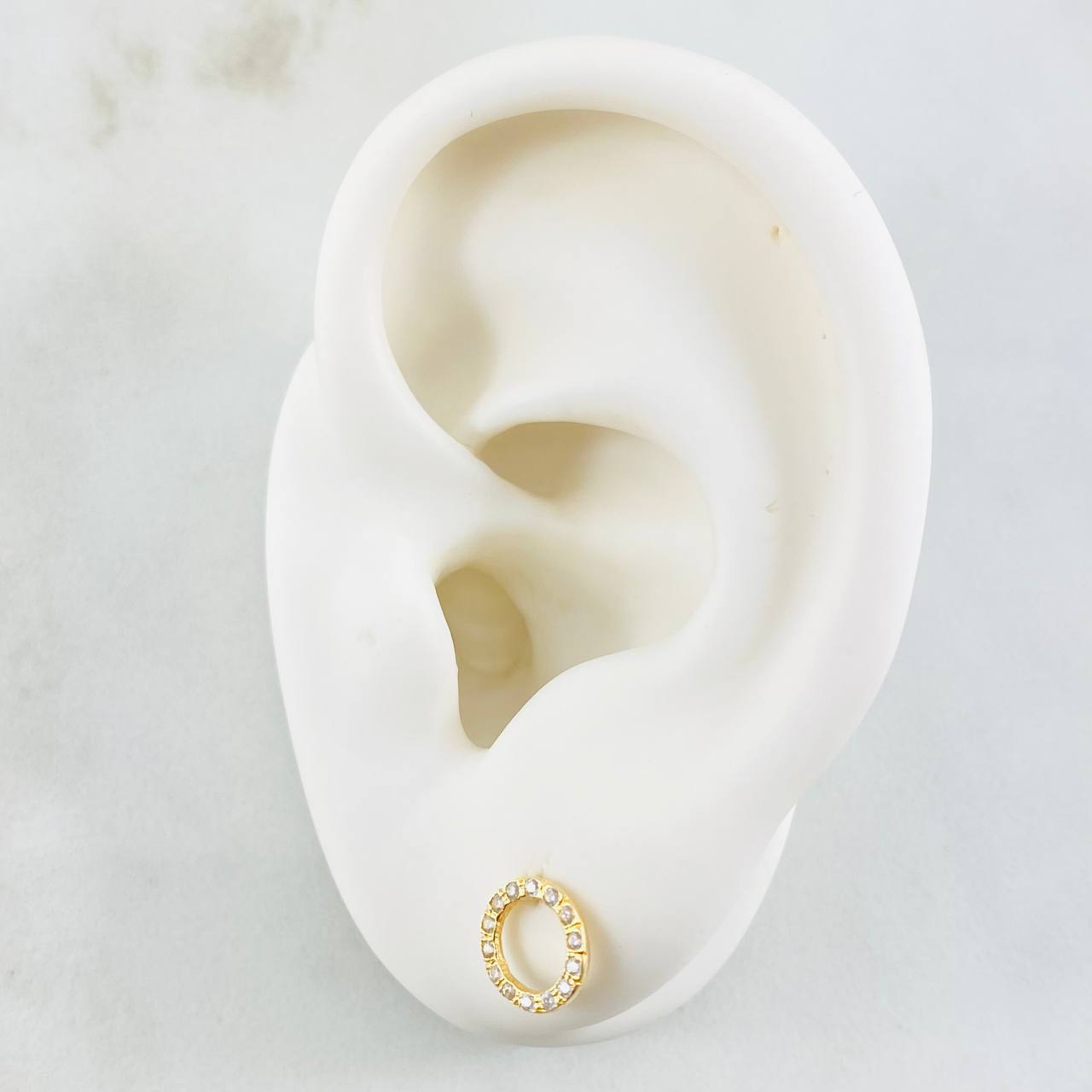 Stud Earrings Circle 0.9gr / 0.4in 18K Gold +0$