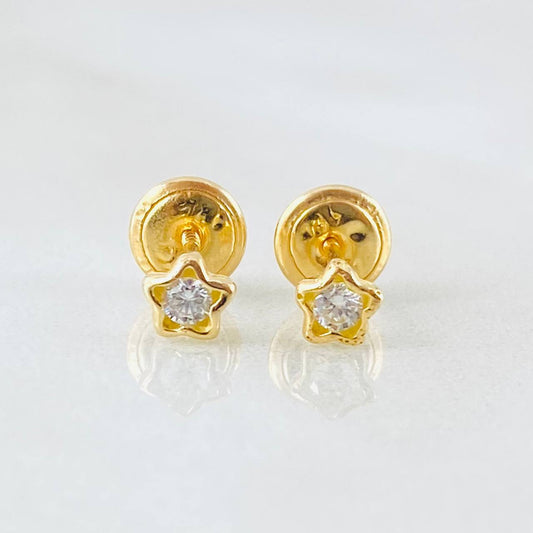 Topos Estrella 0.65gr / 4mm Oro Amarillo 18K ©