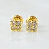 Topos Flor Trebol 1.1gr / Oro Amarillo 18K
