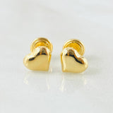 Stud Earrings Heart 0.65gr / 18K Gold