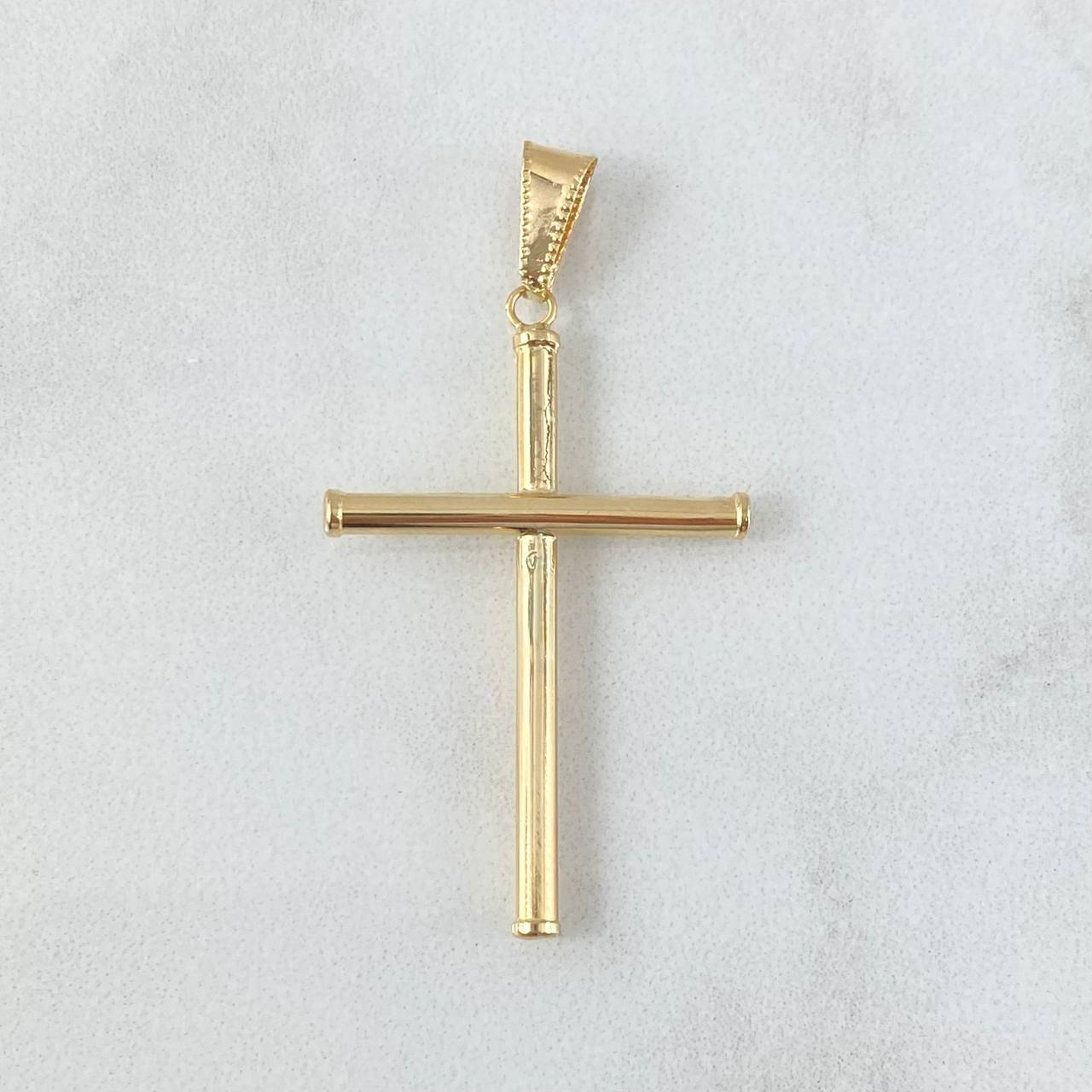 Pendant Smooth Cross Baton 1.45gr / 4.5cm / Yellow Gold 18K Edged Charger