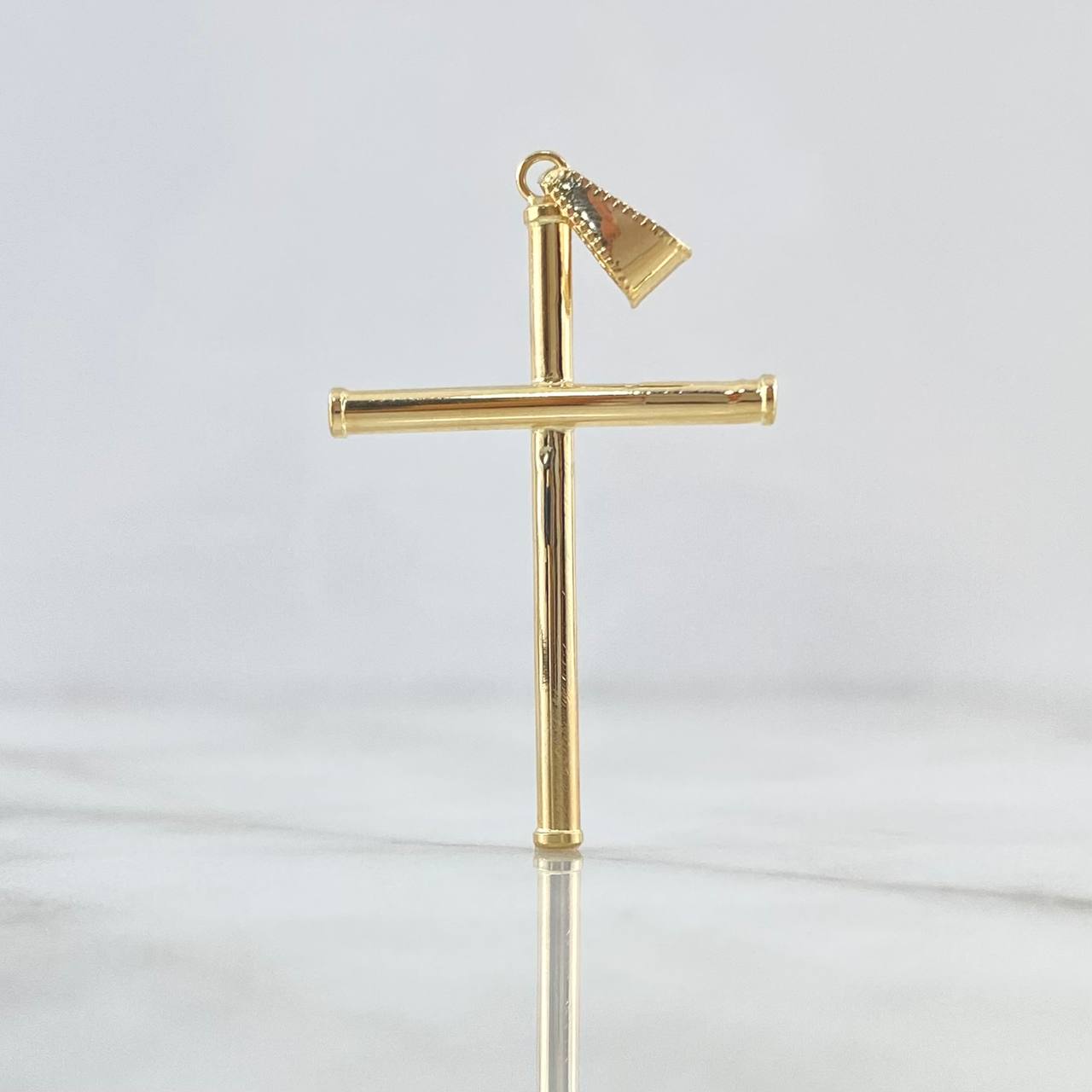 Pendant Smooth Cross Baton 1.45gr / 4.5cm / Yellow Gold 18K Edged Charger