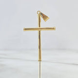 Pendant Smooth Cross Baton 1.45gr / 4.5cm / Yellow Gold 18K Edged Charger