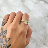 Couple Ring Butterfly Pendant 4.55gr / Size 6- 6 1/4 / White Zircons 18K Yellow Gold ©