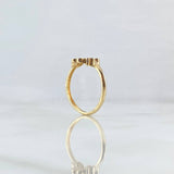 Anillo Trebol Liso 2gr / T7 1/2 / Liso Circon Verde Oro Amarillo 18K *