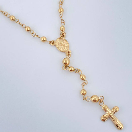 Rosario Virgen Milagrosa 6.4gr / 21 in / Oro Amarillo 18K &