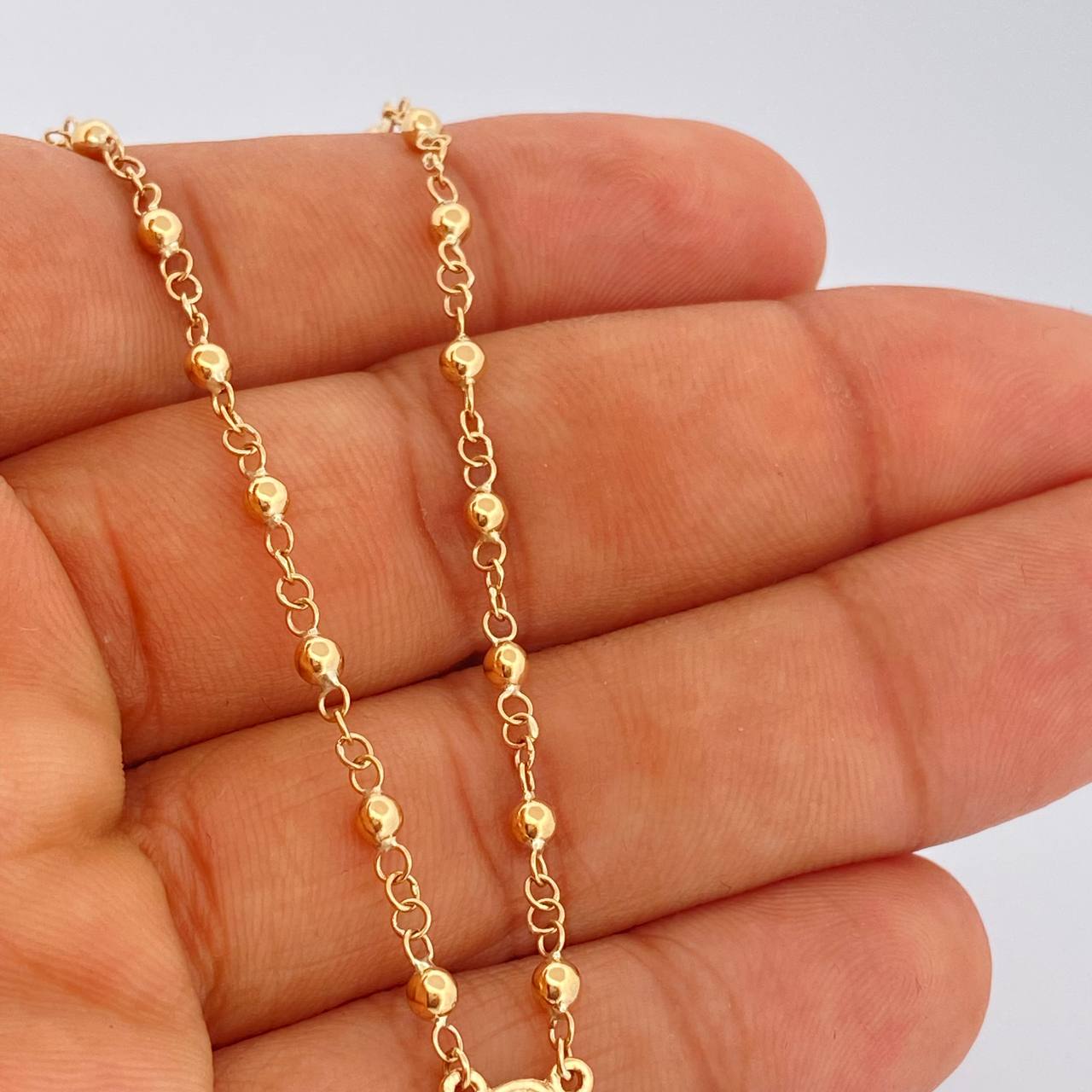 Rosario Virgen Milagrosa 6.4gr / 21 in / Oro Amarillo 18K &