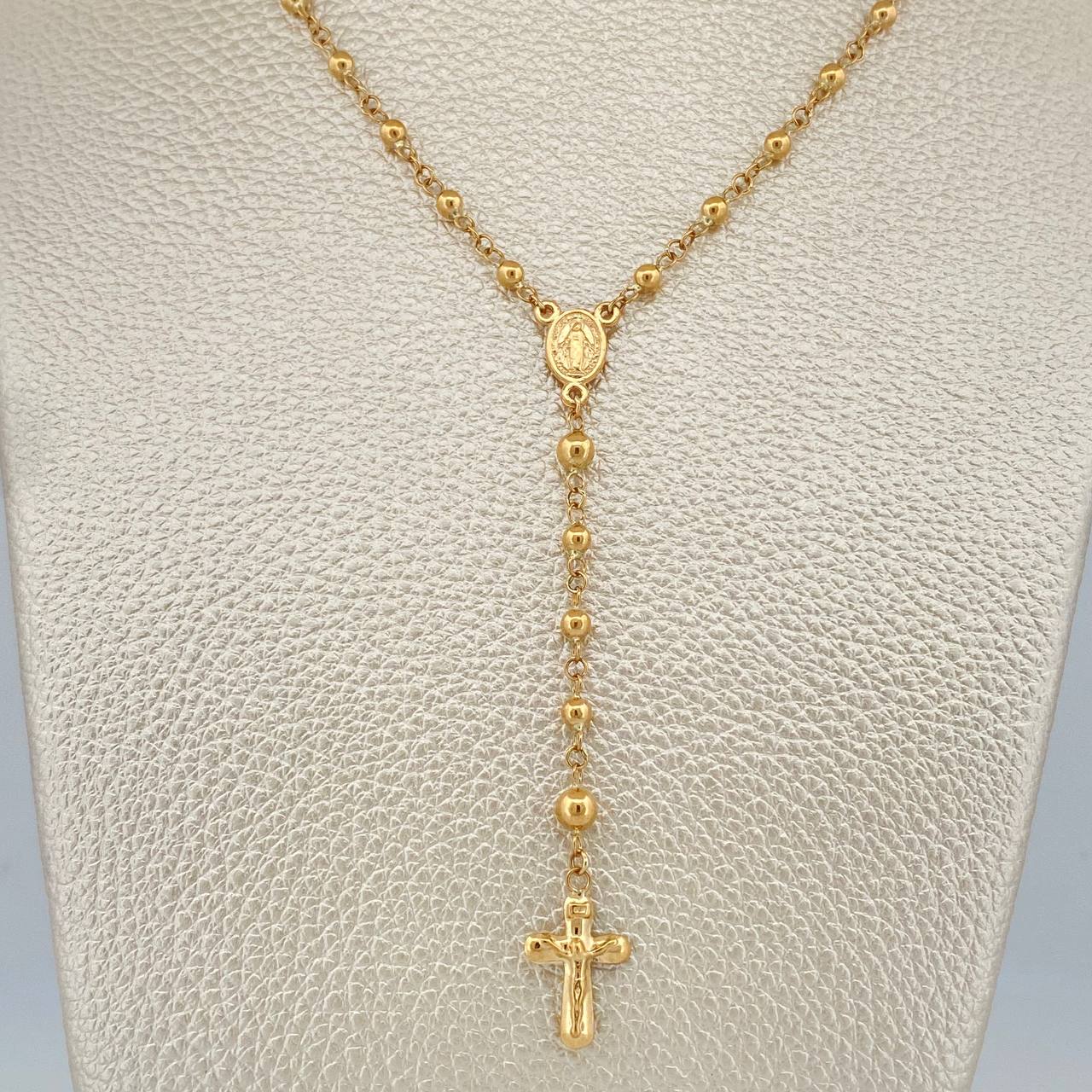 Rosario Virgen Milagrosa 6.4gr / 21 in / Oro Amarillo 18K &