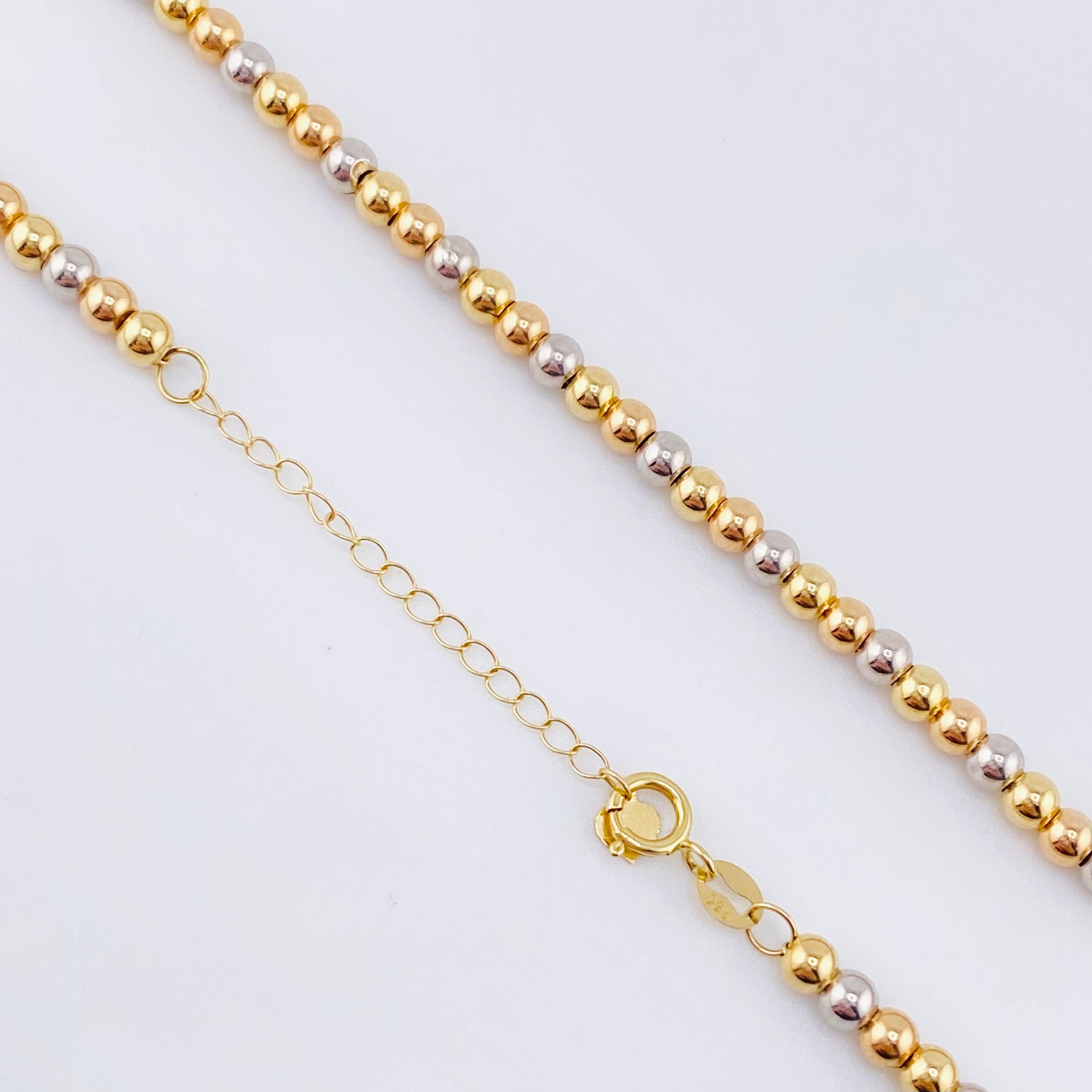 Plain Military Choker Chain 2.8gr / 17 3/4 in / 3mm Three-tone +3 18K ©