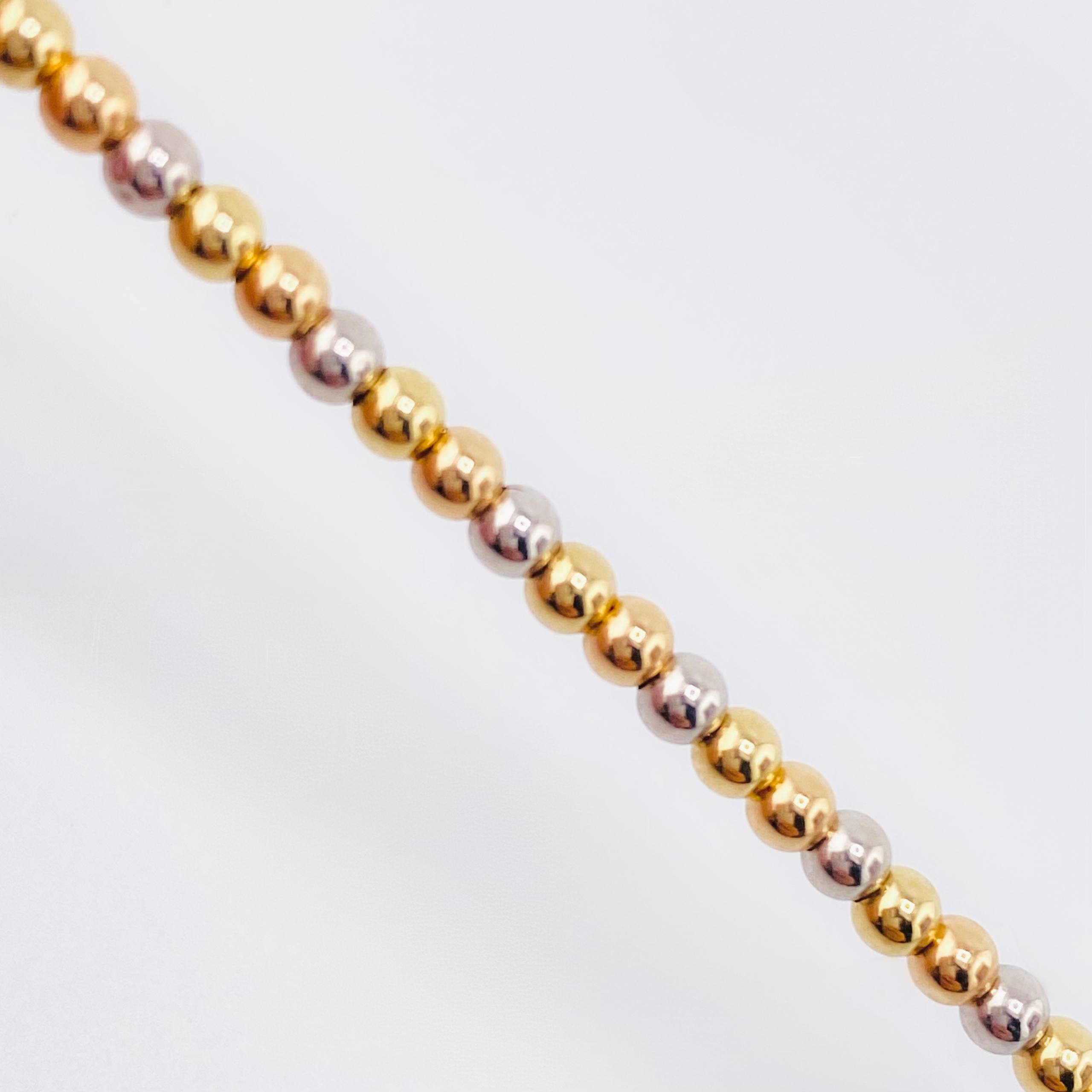 Plain Military Choker Chain 2.8gr / 17 3/4 in / 3mm Three Golds +3 18K