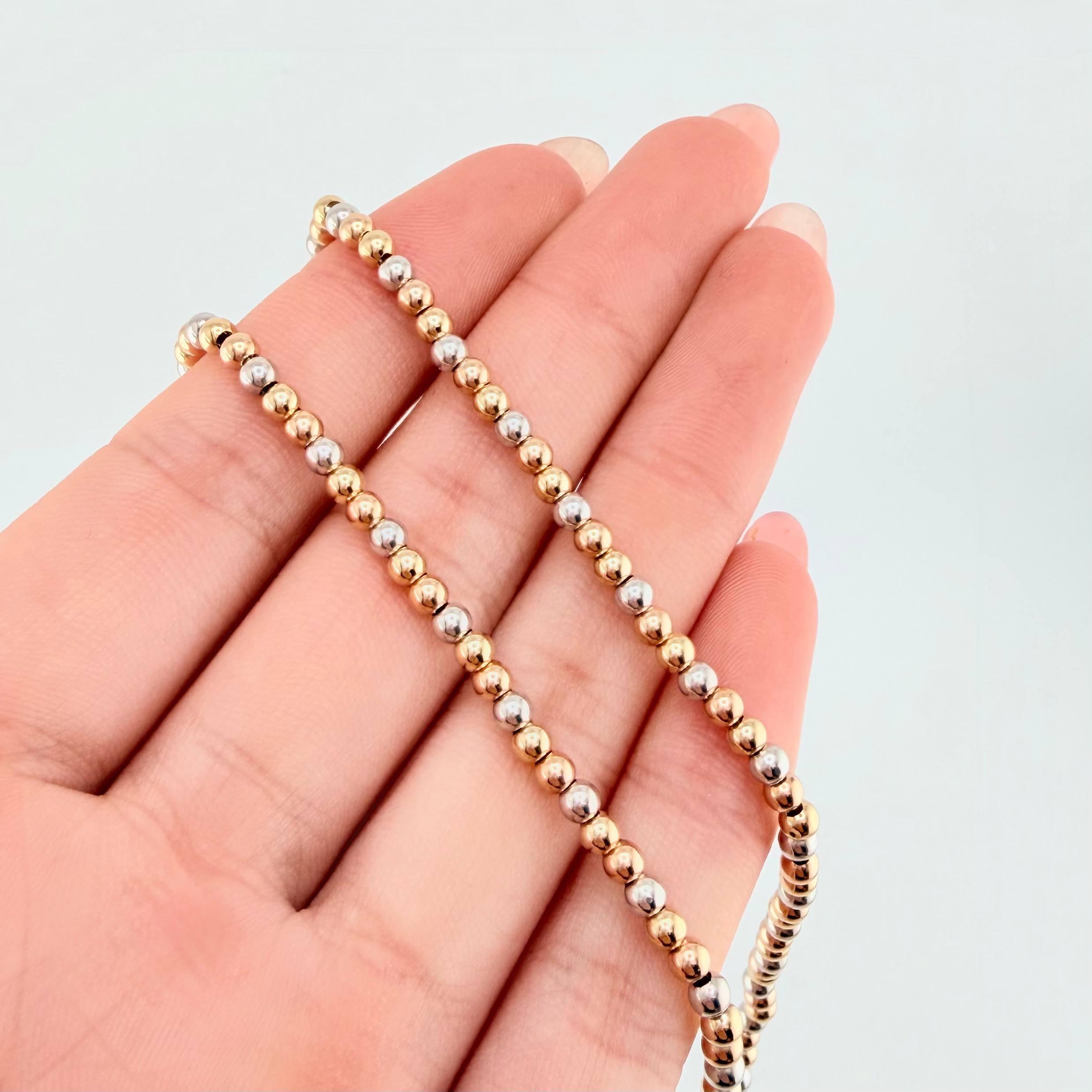 Plain Military Choker Chain 2.8gr / 17 3/4 in / 3mm Three Golds +3 18K