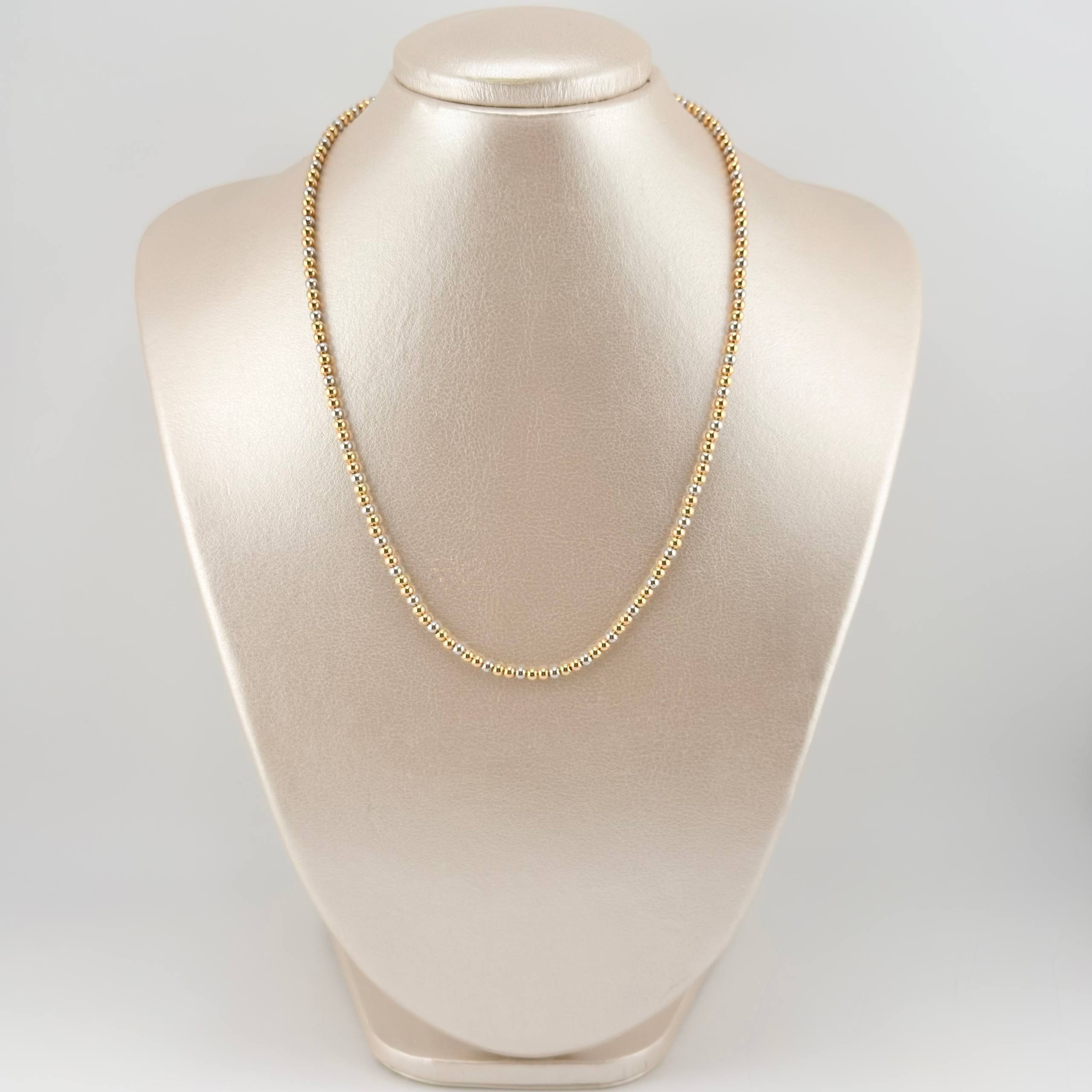 Plain Military Choker Chain 2.8gr / 17 3/4 in / 3mm Three Golds +3 18K
