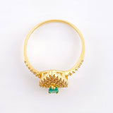 Anillo Halo Doble Gota 2.45gr / T7 1/4 / Oro Amarillo 18K ©
