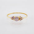 Anillo Solitario Trío Chispas 0.9gr / T6 1/2 / Oro Amarillo 18K *