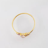 Anillo Solitario Trío Chispas 0.9gr / T6 1/2 / Oro Amarillo 18K *