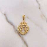 Pendant Corona Fe 4.6gr / 3.3cm / White Green Zircons 18K Yellow Gold $